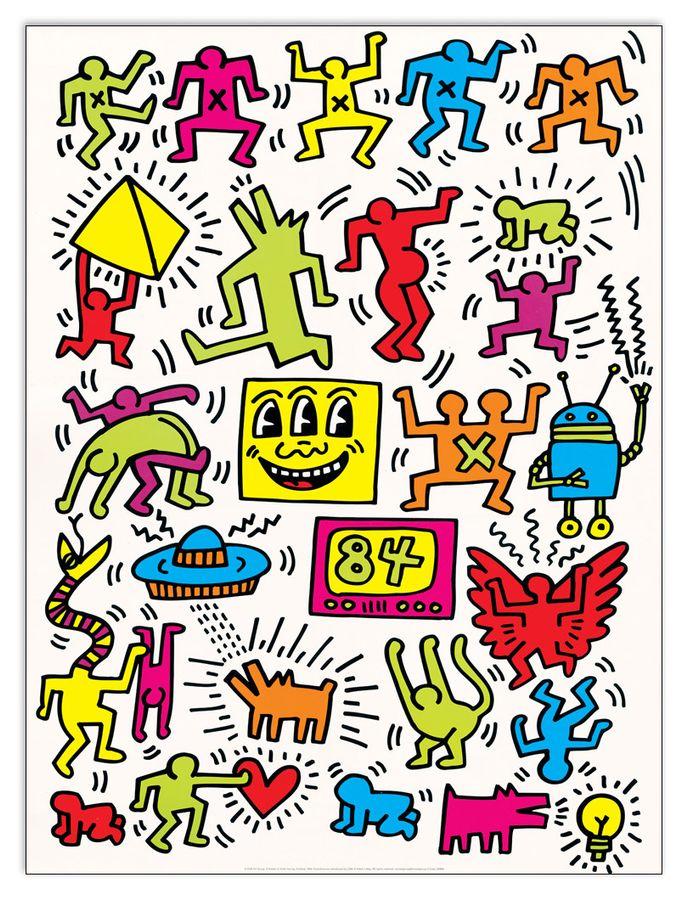 artopweb Haring - Untitled 1984 Decorative MDF Panel (60x80cm)
