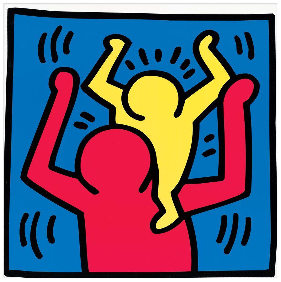 artopweb Haring - Untitled 1987 Decorative MDF Panel (51x51cm)