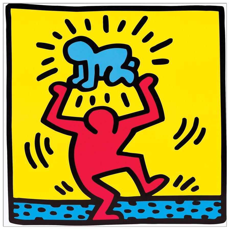 artopweb Haring - Untitled 1987 Decorative MDF Panel (51x51cm)