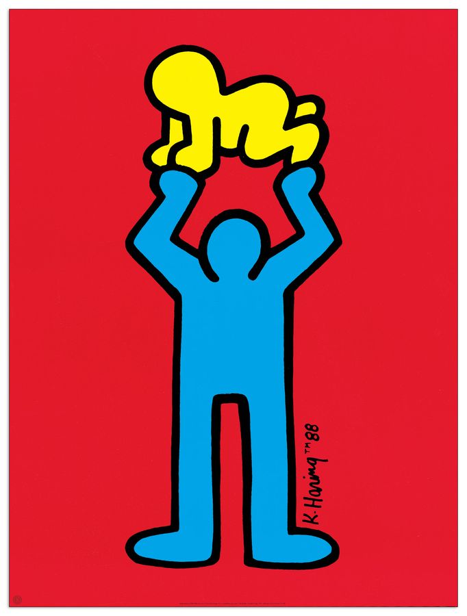 artopweb Haring - Untitled Decorative MDF Panel (60x80cm)