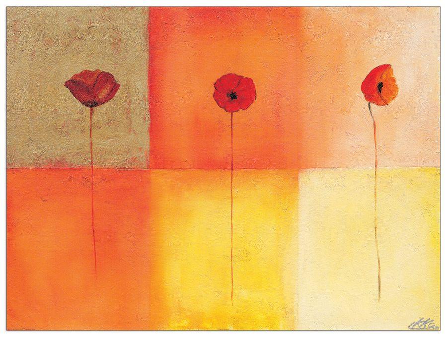 artopweb Heinemann - Dreierlei Mohn I Decorative MDF Panel (80x60cm)