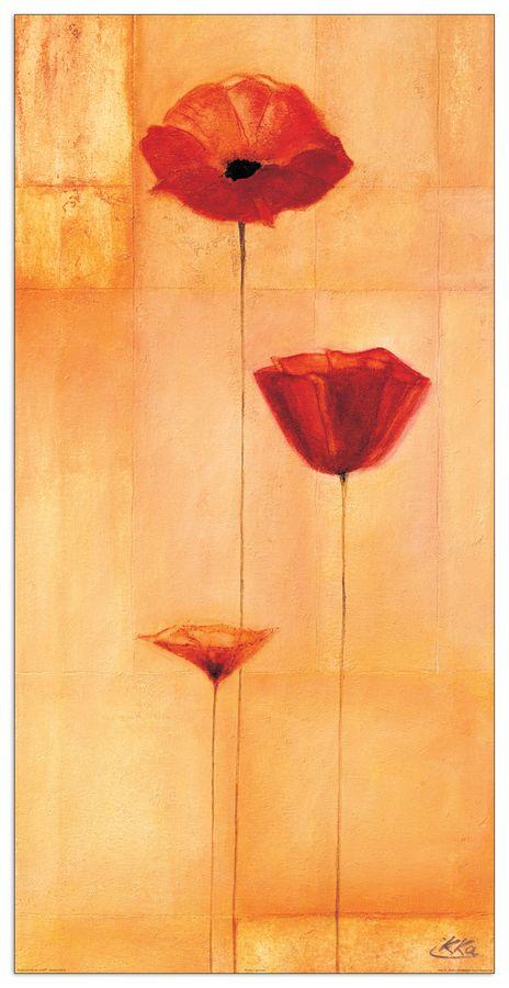 artopweb Heinemann - Poppy Elegance IV Decorative MDF Panel (50x100cm)