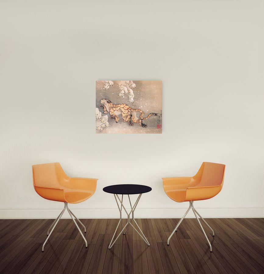 Artopweb Hokusai - Older Tiger In The Snow Decorative MDF Panel (77x61cm)