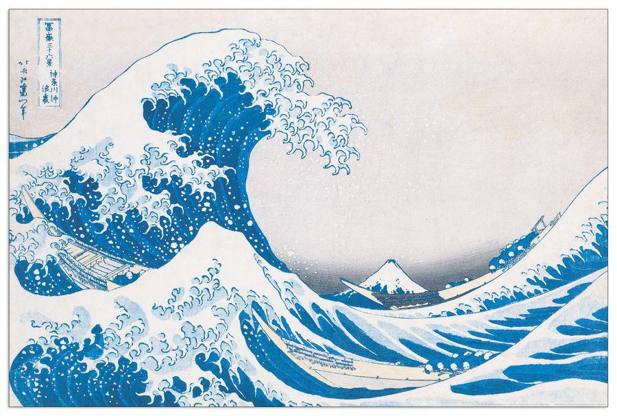 artopweb Hokusai - The Great Wave of Kanagawa Decorative MDF Panel (90x60cm)