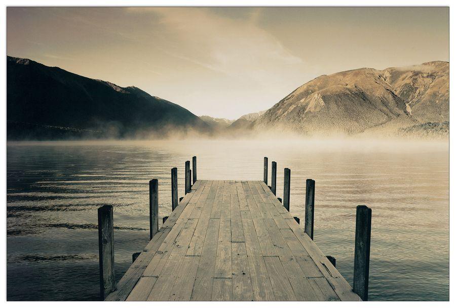 artopweb Jetty - Lake Rotoiti Decorative MDF Panel (90x60cm)