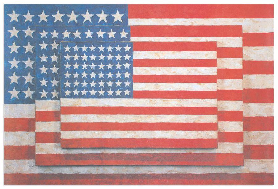 artopweb Johns - Tre bandiere 1958 Decorative MDF Panel (96x68cm)