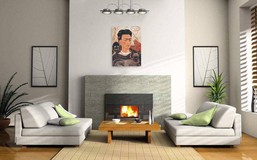 Artopweb Kahlo - Autoritratto Con Scimmia Decorative MDF Panel (49x68cm)