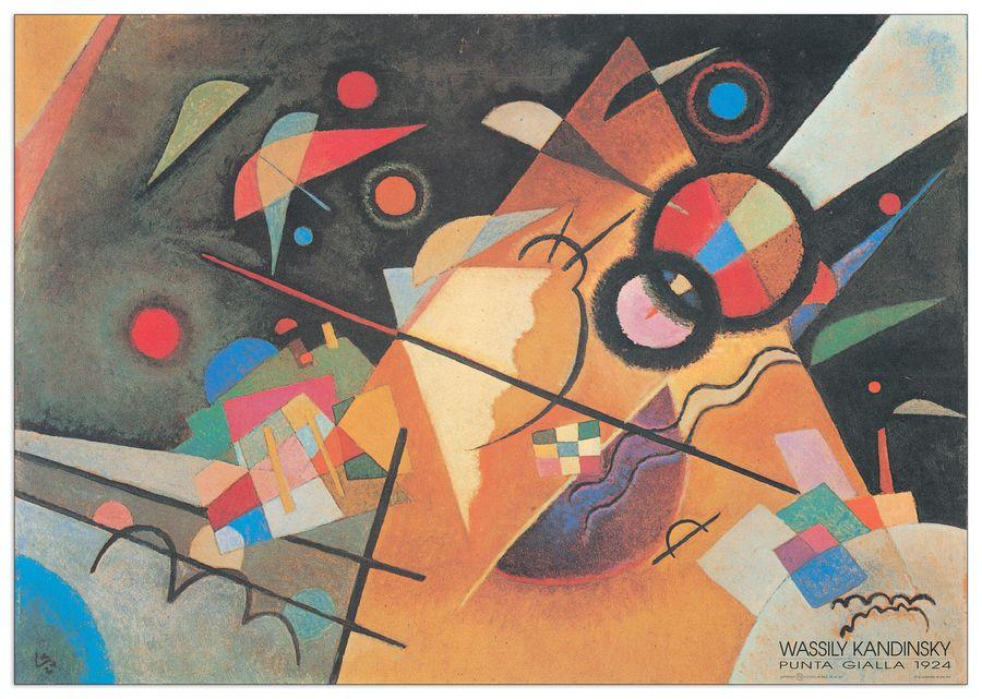 artopweb Kandinsky - Punta Gialla 1924 Decorative MDF Panel (100x70cm)
