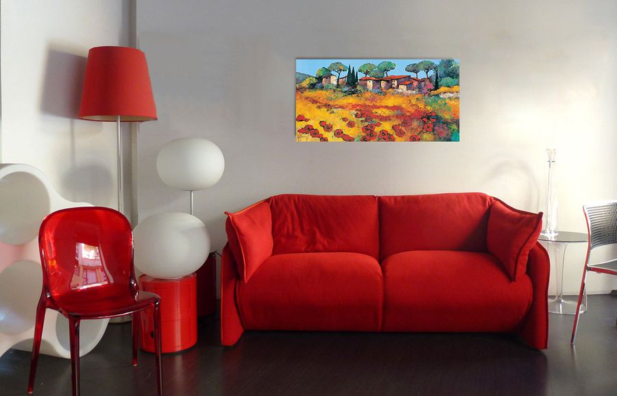 Artopweb Keiflin - Rouge Et Or Decorative MDF Panel (100x50cm)