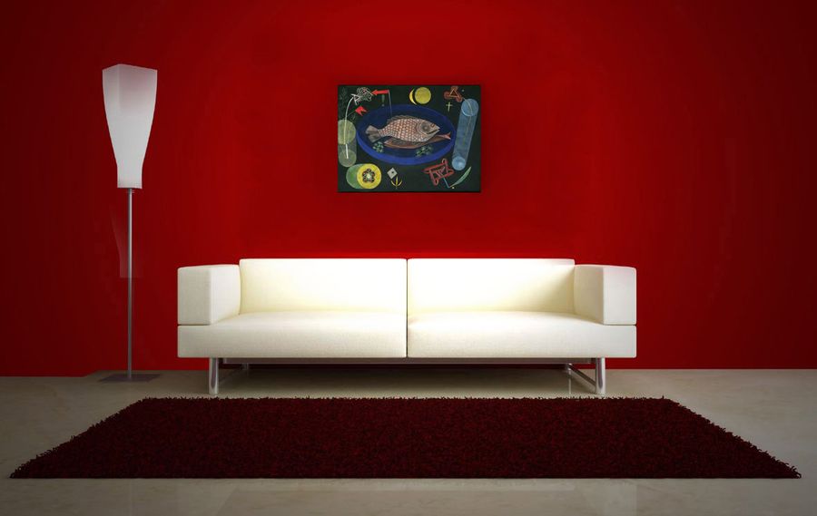 Artopweb Klee - Around The Fish Decorative MDF Panel (80x60cm)