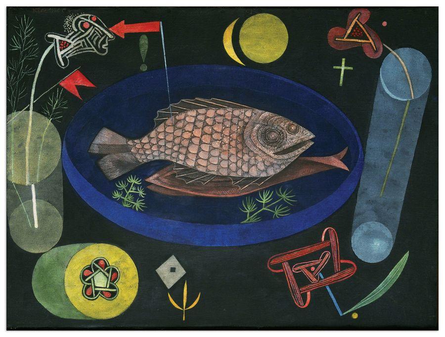artopweb Klee - Around The Fish Decorative MDF Panel (80x60cm)