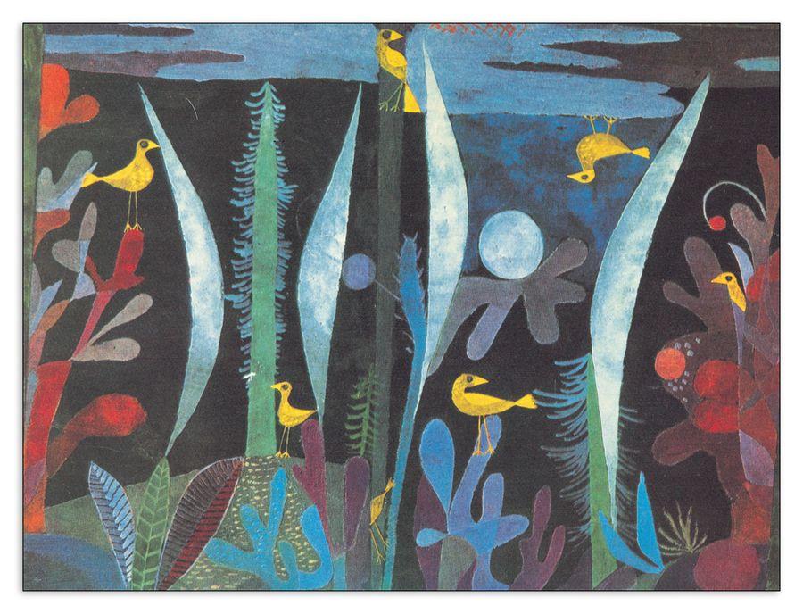 artopweb Klee - Paesaggio Con Uccelli Gialli Decorative MDF Panel (80x60cm)