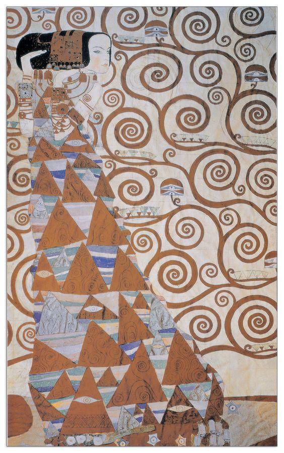 artopweb Klimt - Die Erwartung Decorative MDF Panel (86x140cm)