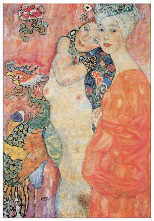 artopweb Klimt - Die Freudinnen Decorative MDF Panel (96x140cm)
