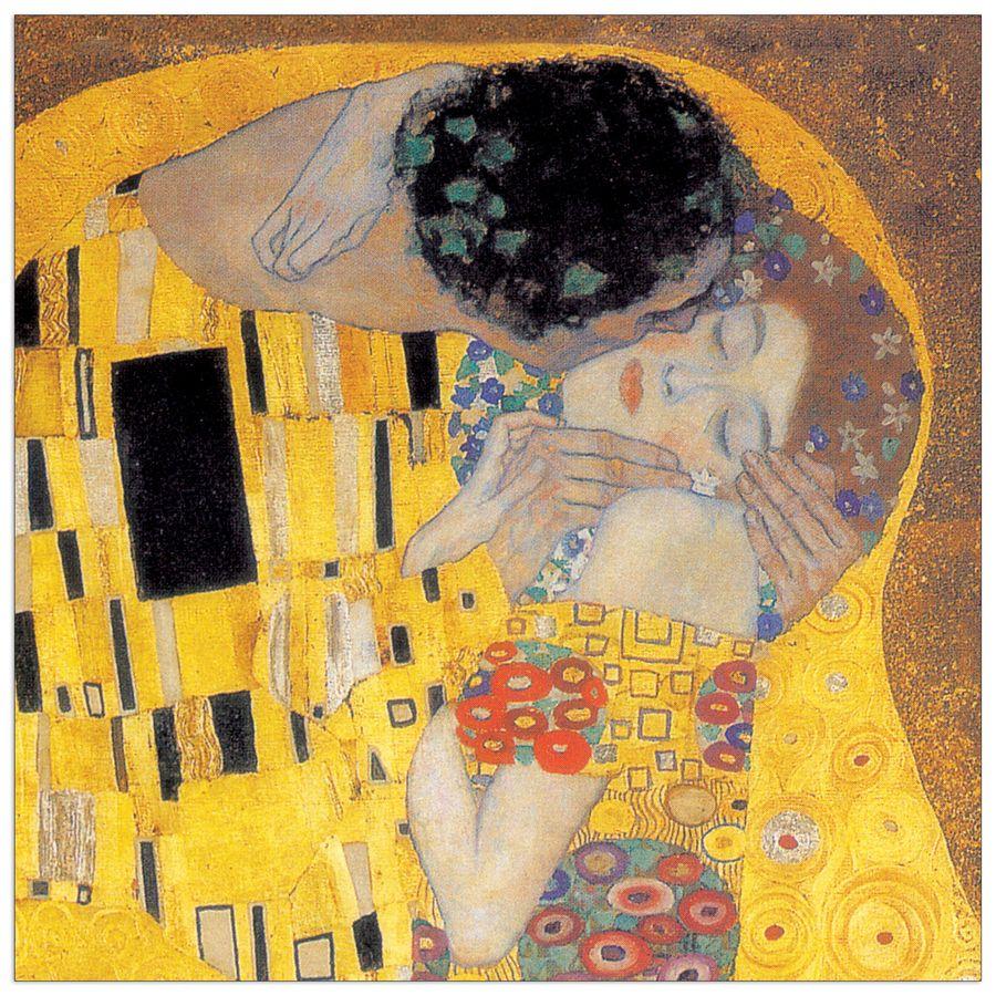 artopweb Klimt - Il Bacio Detail Decorative MDF Panel (30x30cm)