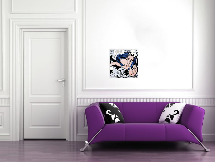 Artopweb Lichtenstein - Drowning Girl Decorative MDF Panel (58x68cm)