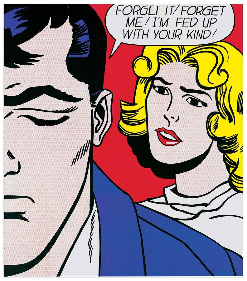 artopweb Lichtenstein - Forget It Forget Me 1962 Decorative MDF Panel (61x76cm)