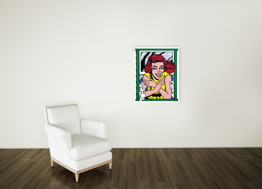 Artopweb Lichtenstein - Girl At Window Decorative MDF Panel (67x83cm)