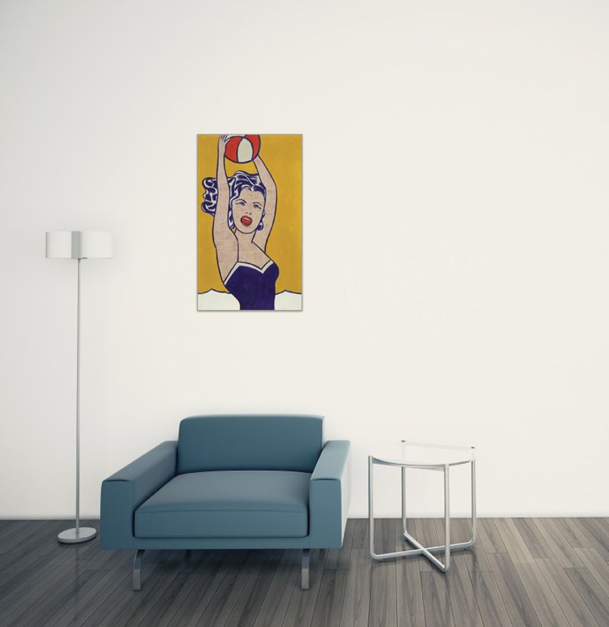 Artopweb Lichtenstein - Girl With Ball Decorative MDF Panel (60x100cm)