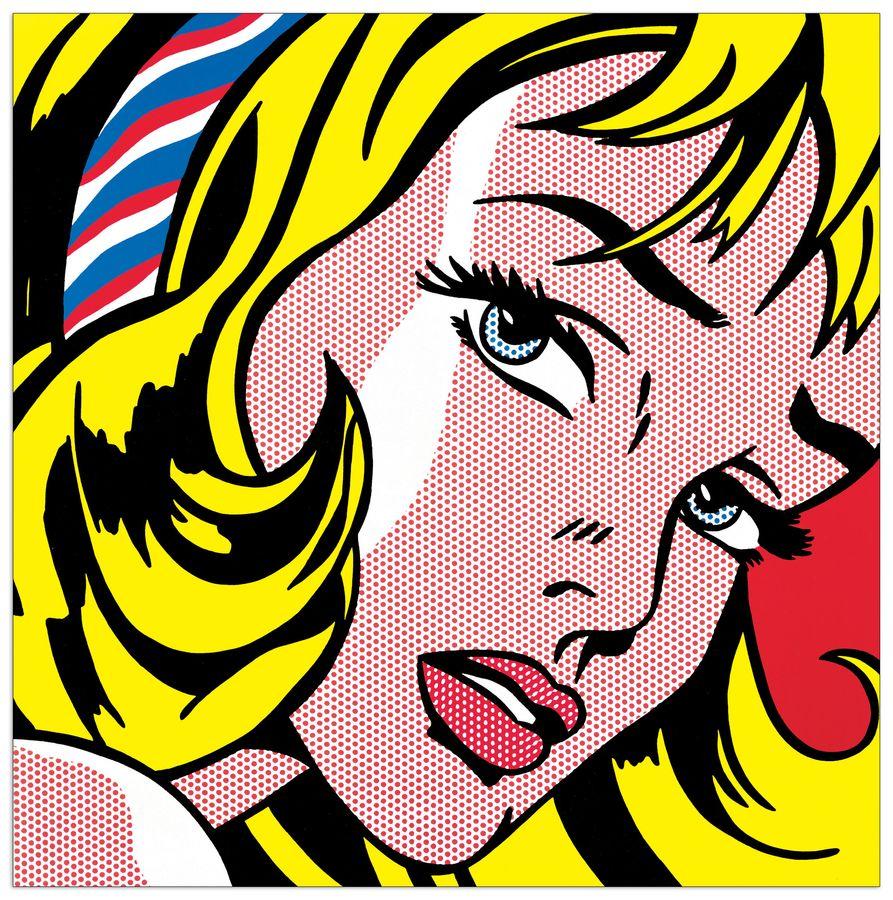 artopweb Lichtenstein - Girl With Hair Ribbon 1965 Decorative MDF Panel (60x80cm)