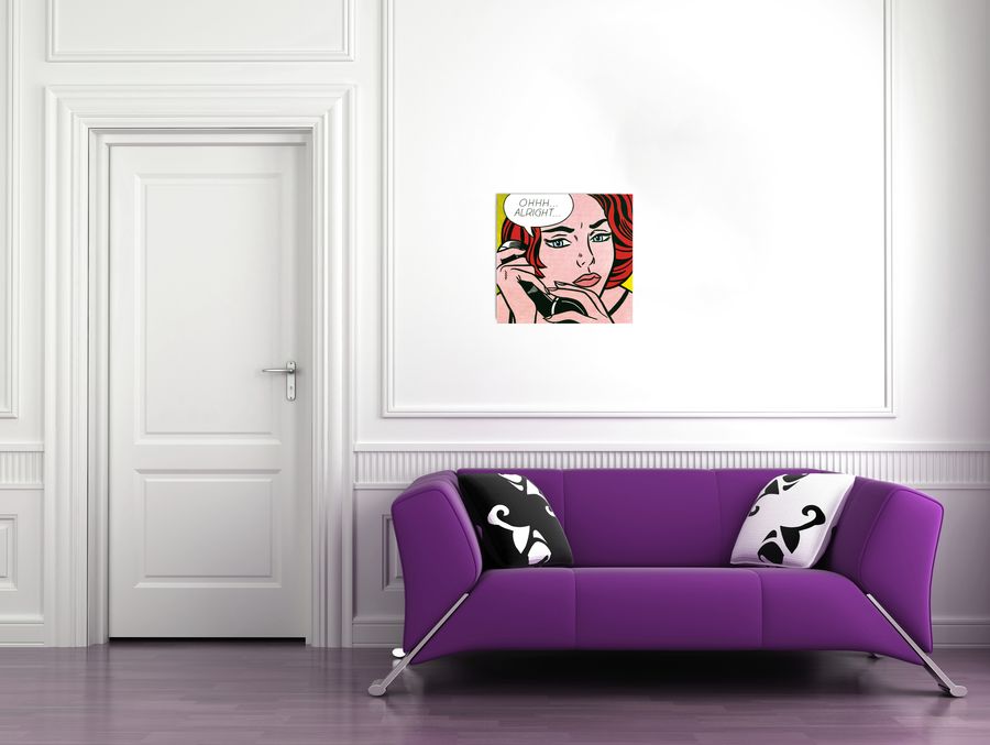 Artopweb Lichtenstein - Ohhh Alright 1964 Decorative MDF Panel (95x70cm)