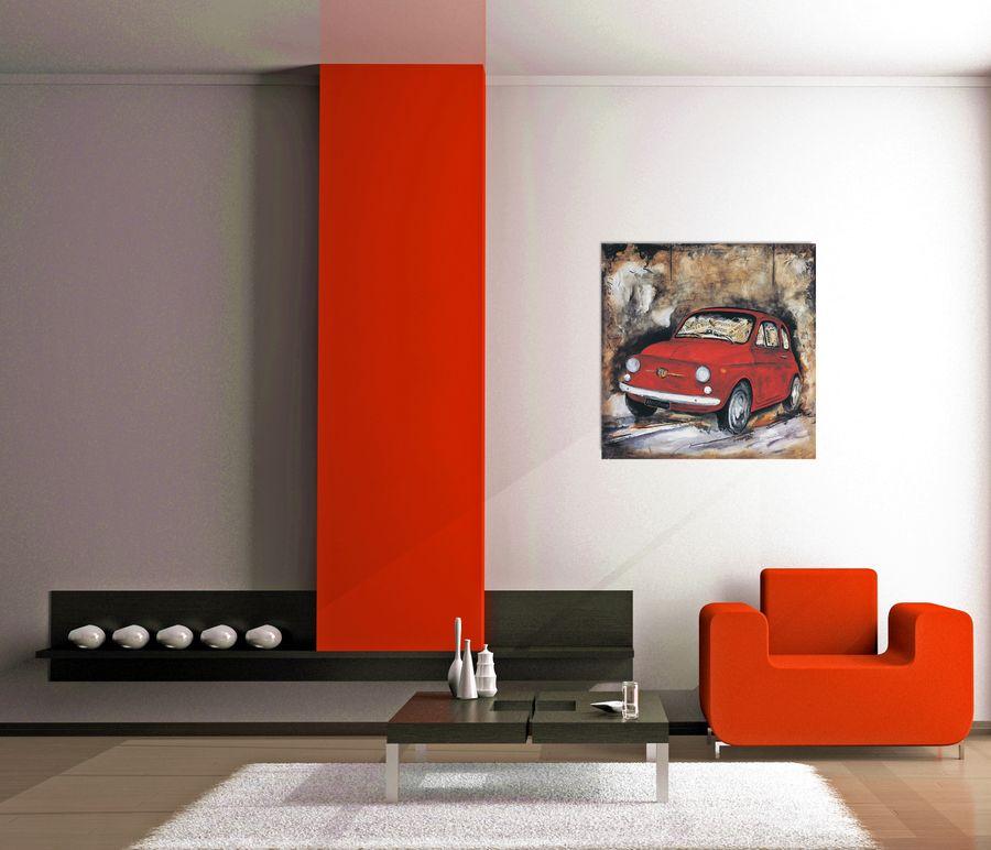 Artopweb Lombardino - Fiat 500 Decorative MDF Panel (70x70cm)