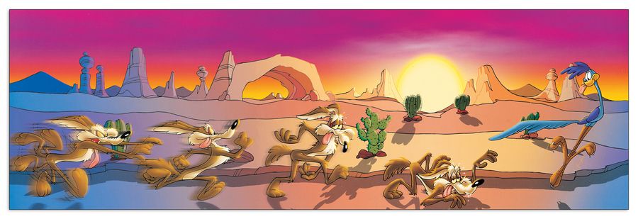 artopweb Looney Tunes - Wile Road Runner Desert Decorative MDF Panel (90x30cm)
