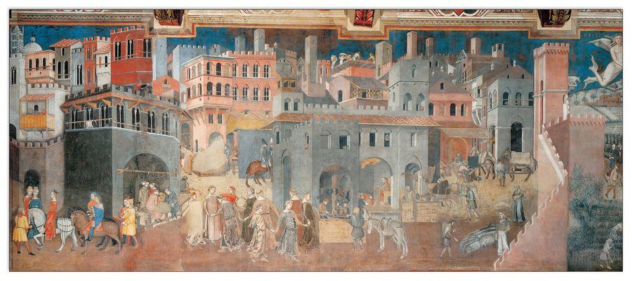 artopweb Lorenzetti - Effetti Del Buon Governo Decorative MDF Panel (139x60cm)