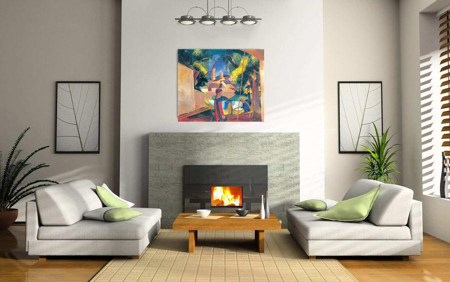 Artopweb Macke - Kinder Am Brunnen Decorative MDF Panel (100x84cm)