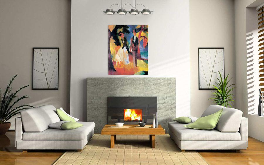 Artopweb Macke - Leute Am Blaven See Decorative MDF Panel (80x100cm)