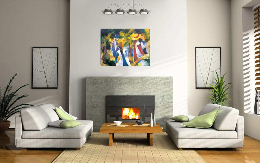 Artopweb Macke - Maedchen Unter Baeumen Decorative MDF Panel (100x75cm)