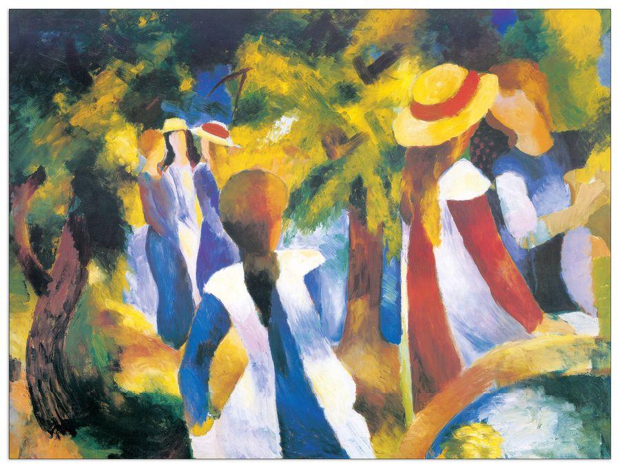 artopweb Macke - Maedchen Unter Baeumen Decorative MDF Panel (140x105cm)