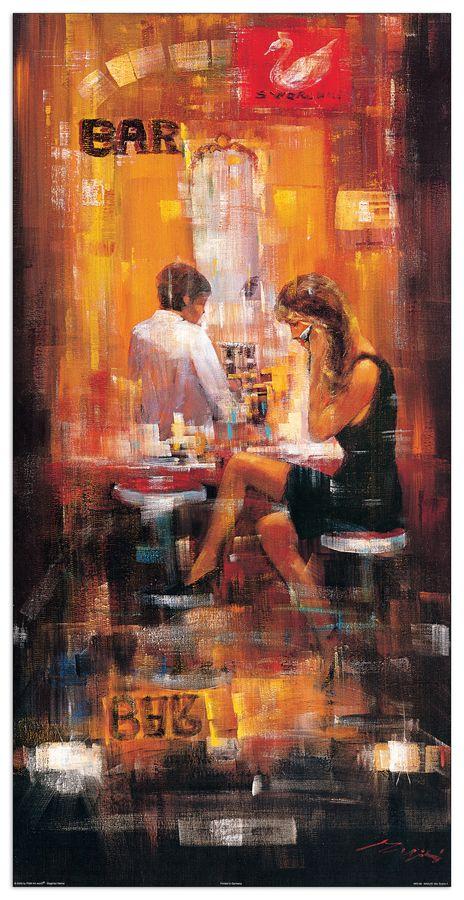 artopweb Madjid - Bar Scene II Decorative MDF Panel (50x100cm)