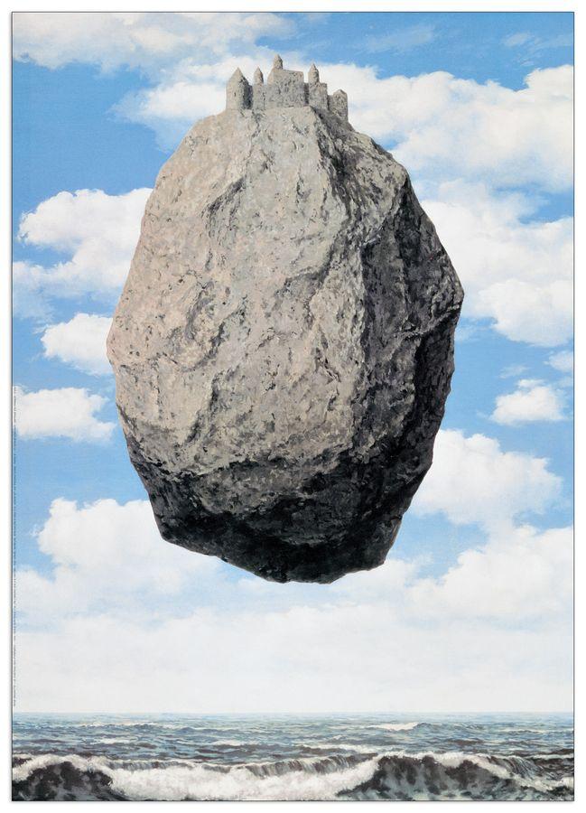 artopweb Magritte - Les Chateaux Des Pyrenees Decorative MDF Panel (50x70cm)