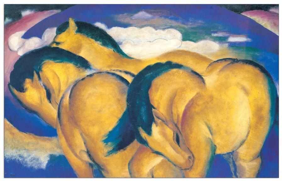 artopweb Marc - Little Yellow Horses Decorative MDF Panel (100x63cm)