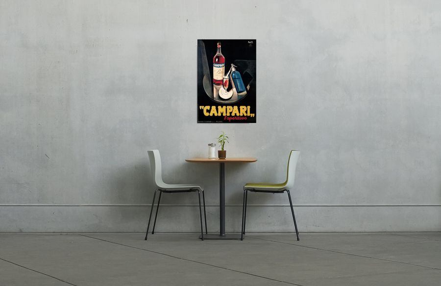 Artopweb Marcello Nizzoli - Campari L Aperitivo Decorative MDF Panel (69x98cm)