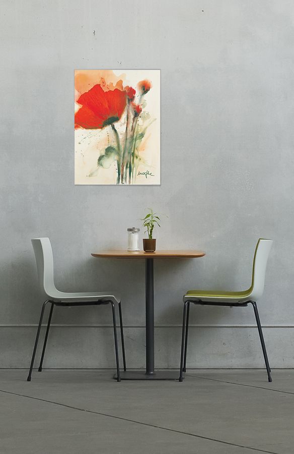 Artopweb Marthe - Mohnblumenstraua I Decorative MDF Panel (60x80cm)