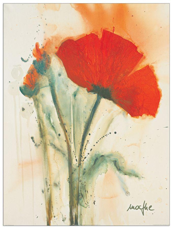 artopweb Marthe - Mohnblumenstraua II Decorative MDF Panel (60x80cm)