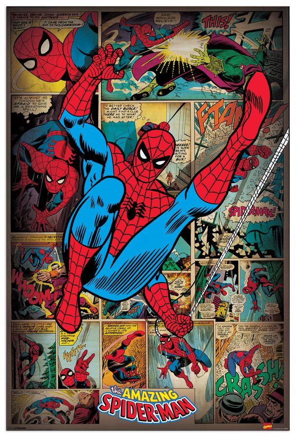artopweb Marvel Comics - Spider-Man Retro Decorative MDF Panel (60x90cm)