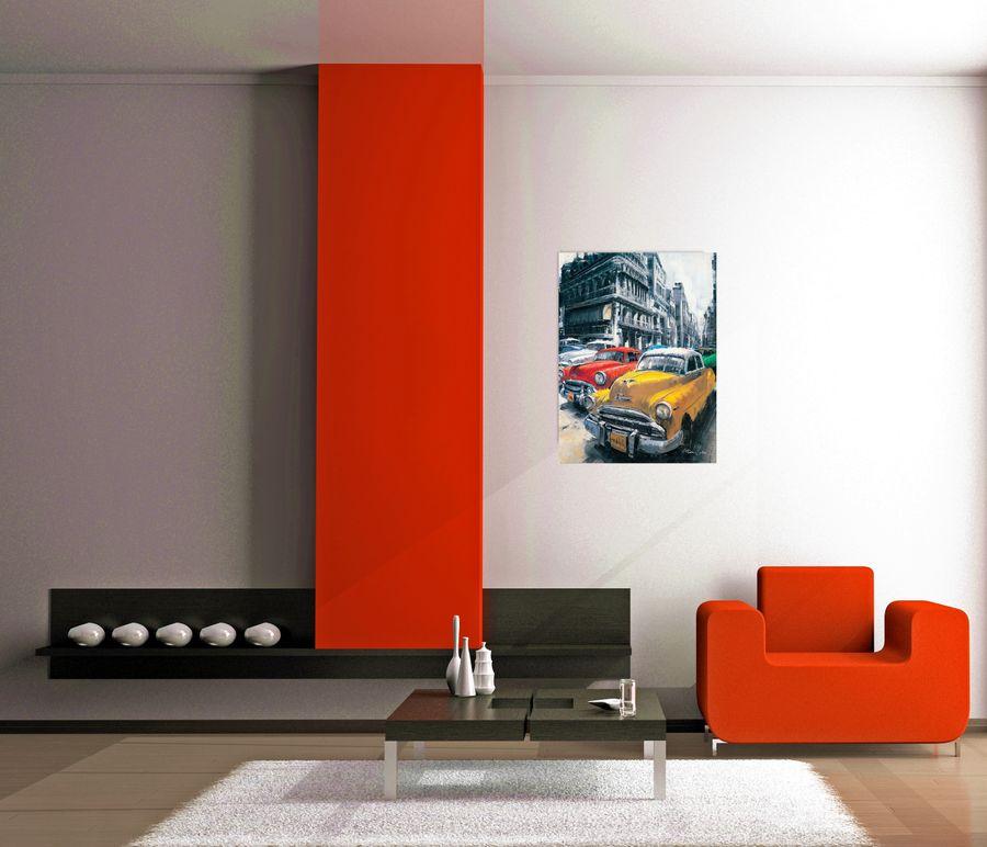 Artopweb Massa - Havana Vintage Classic Cars I Decorative MDF Panel (60x80cm)