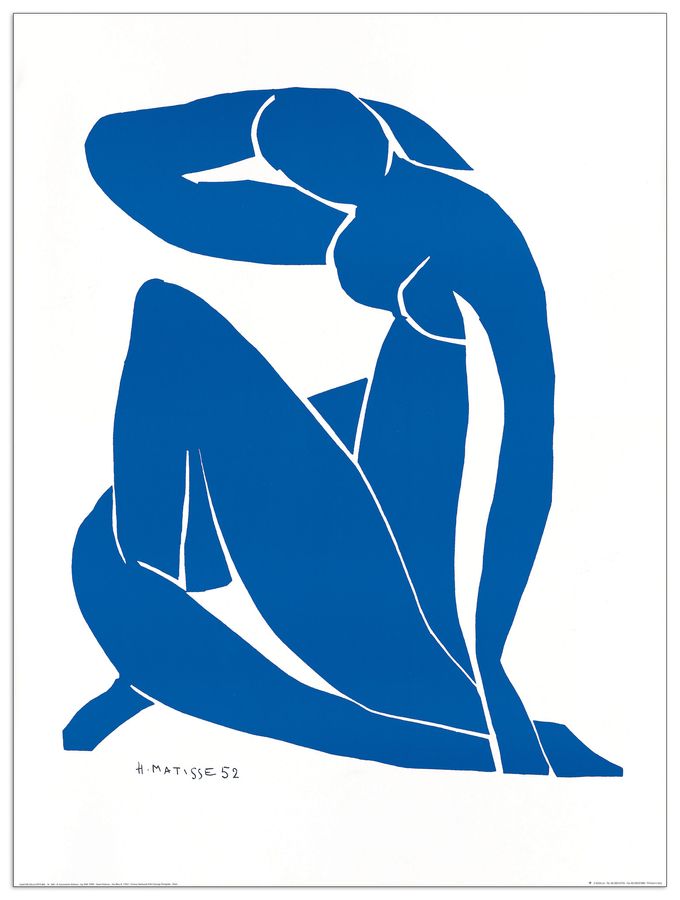 artopweb Matisse - Nu Blue II 1952 Decorative MDF Panel (60x80cm)