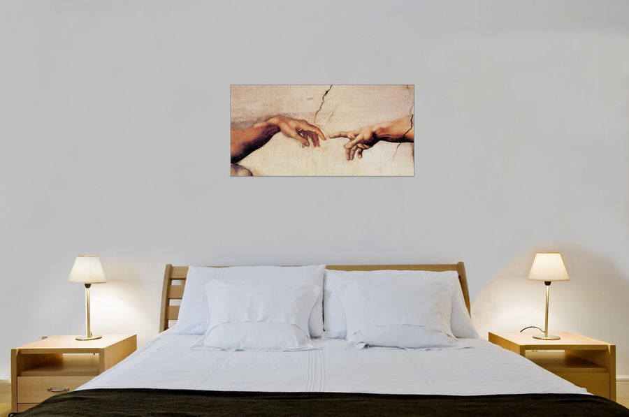 Artopweb Michelangelo - La Creazione Di Adamo Decorative MDF Panel (100x50cm)