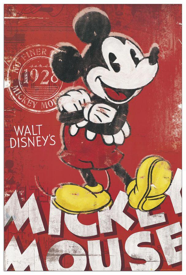 artopweb Mickey mouse unique since 1928 Decorative MDF Panel (60x90cm)