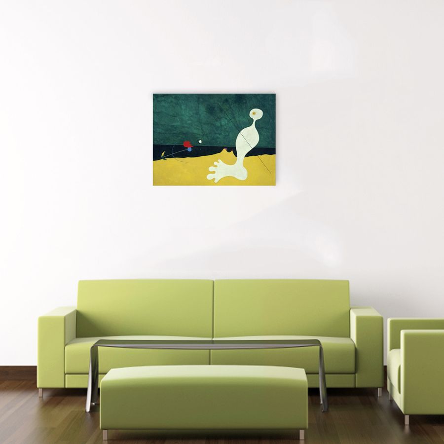 Artopweb MirÒ - Person Throwing A Stone At A Bird Decorative MDF Panel (80x60cm)