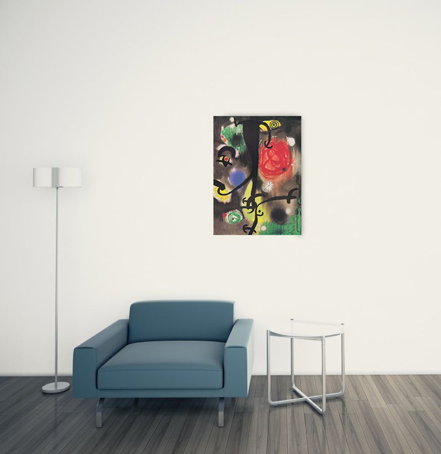 Artopweb MirÒ - Woman And Birds At Night Decorative MDF Panel (44x60cm)