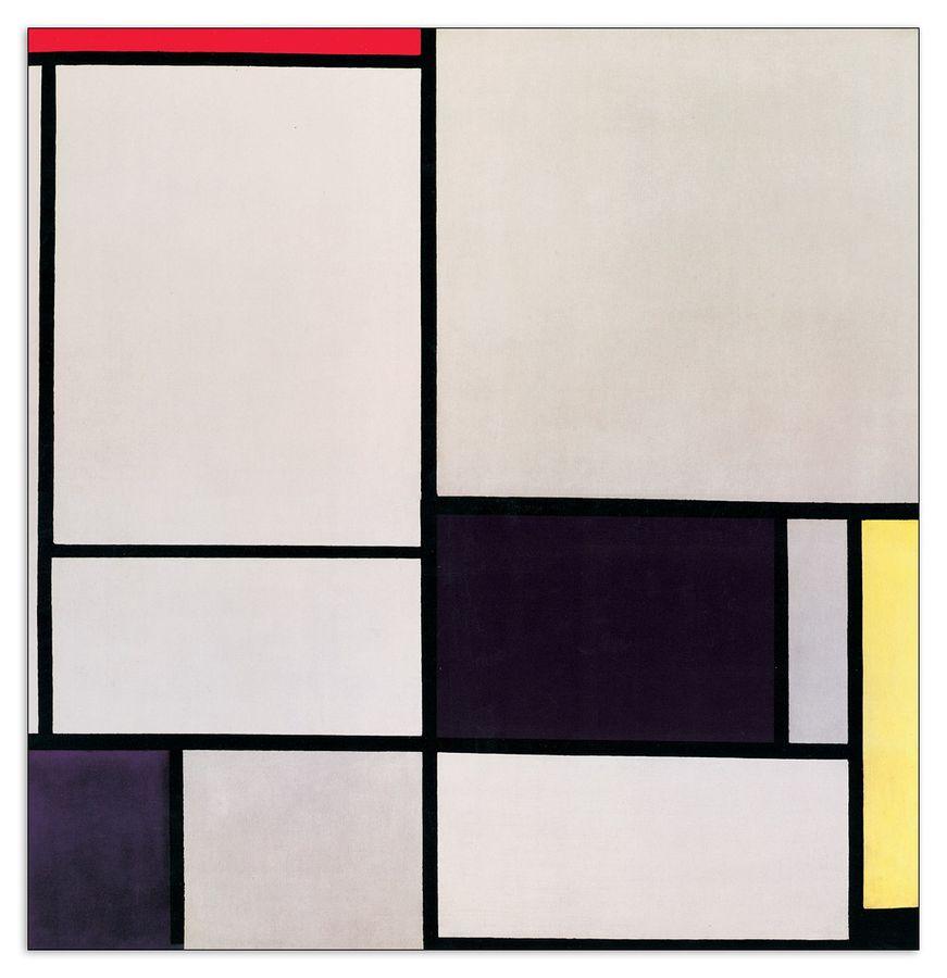 artopweb Mondrian - Composizione Nr 2 Decorative MDF Panel (50x50cm)