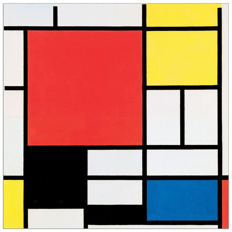 artopweb Mondrian - Komposition mit rot gelb blau und schwarz Decorative MDF Panel (70x70cm)