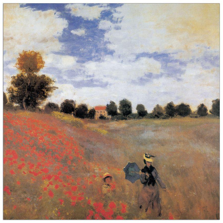 artopweb Monet - Campo Di Papaveri Detail Decorative MDF Panel (30x30cm)