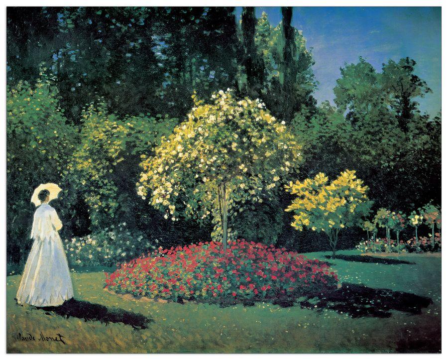 artopweb Monet - Dame Dans Le Jardin Decorative MDF Panel (140x112cm)