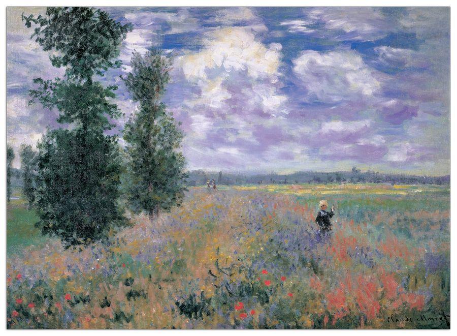 artopweb Monet - Les Coquelicots Environs d'Argenteuil Decorative MDF Panel (100x73cm)